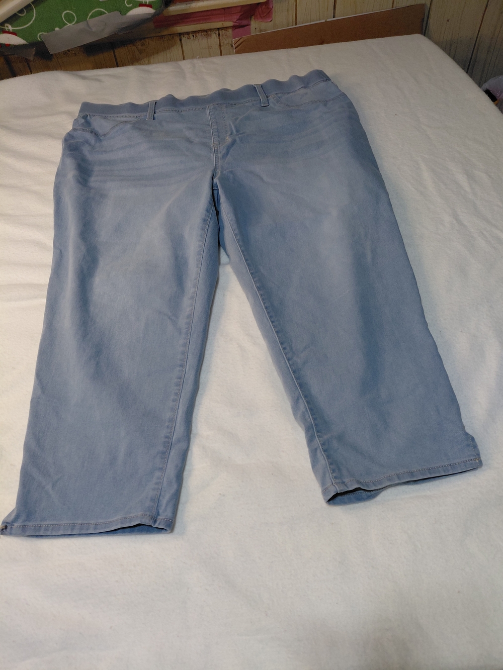 Terra & Sky Womens Pull-On Capri Jeggings Light Wash 21 Waist Size 2xl